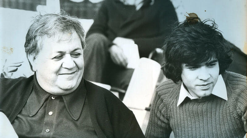 Μάνος Χατζιδάκις και Νίκος Κυπουργός στη Ρώμη, 1975